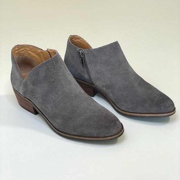 Lucky Brand Frankela Ankle Boot Suede Leather Bootie Greywolf Women’s 6 - Picture 5 of 16